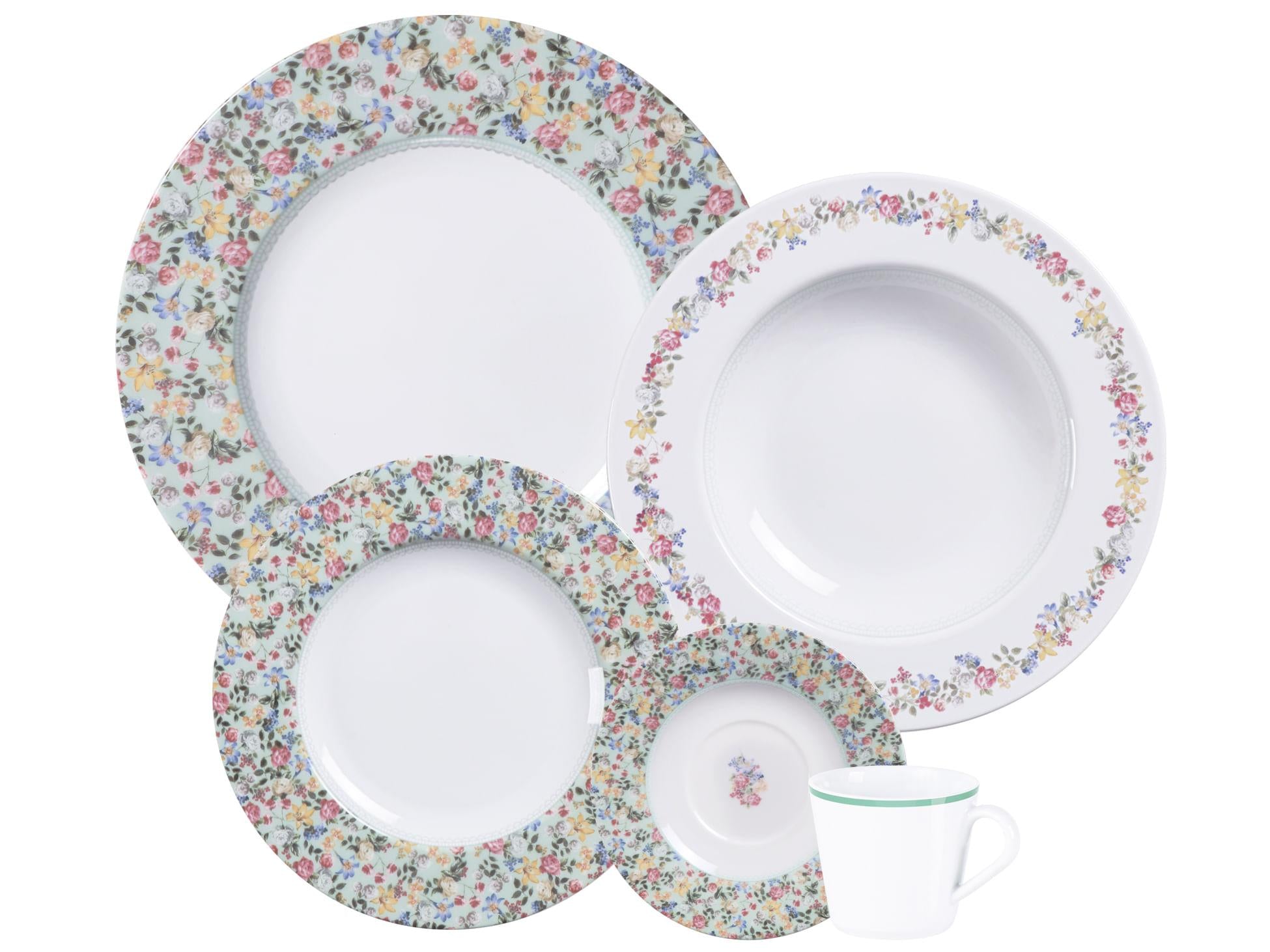 Aparelho de Jantar Tramontina Dalina Porcelana Decorada 20 Peças