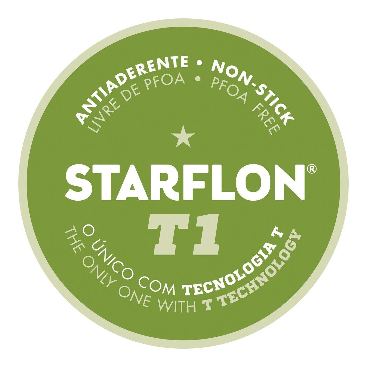 Wok Tramontina Loreto em Alumínio Antiaderente Starflon T1 com Tampa de Vidro Vermelha 28 cm 3,3 Litros