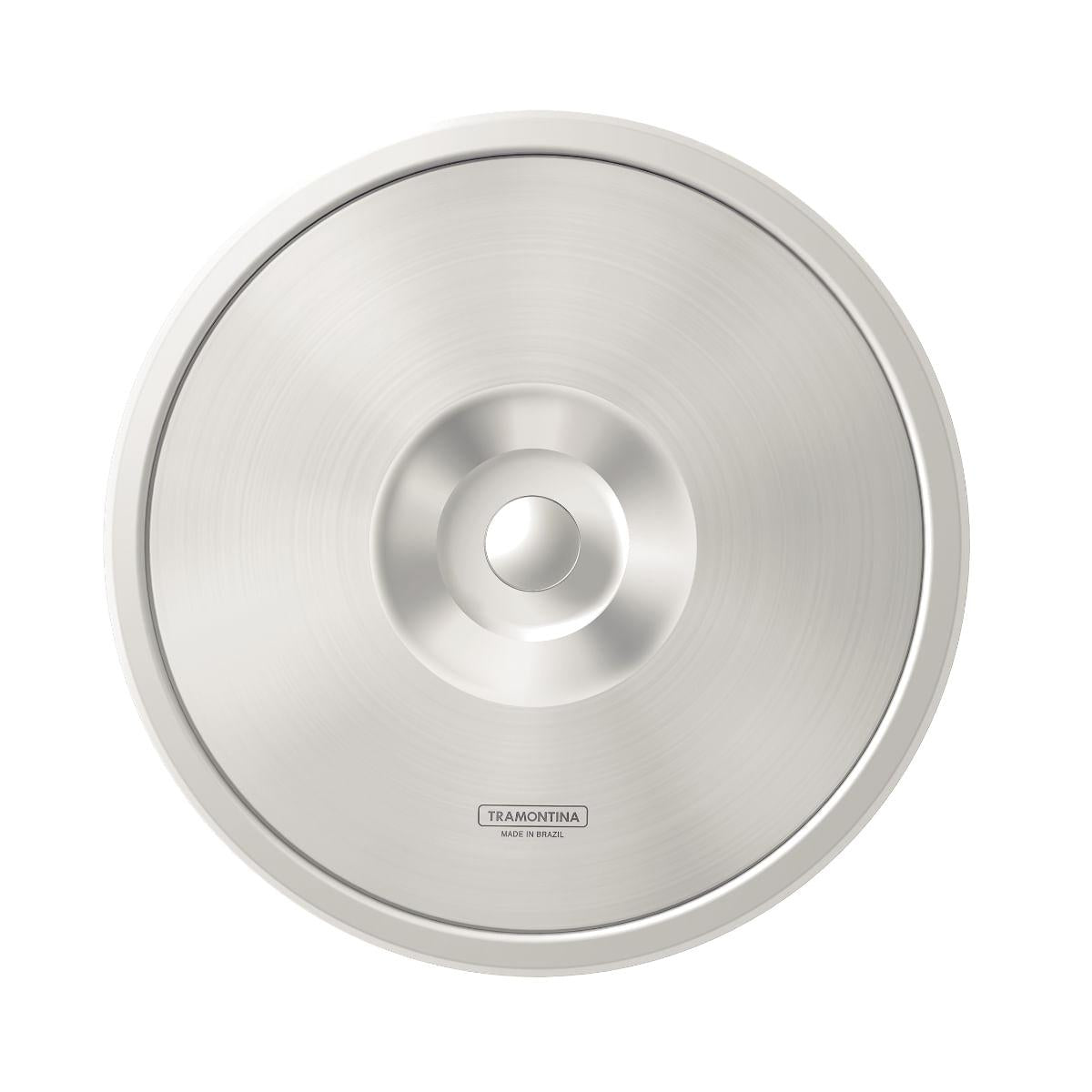 Lixeira de Embutir Tramontina Clean Round em Aço Inox com Balde Plástico 8 L