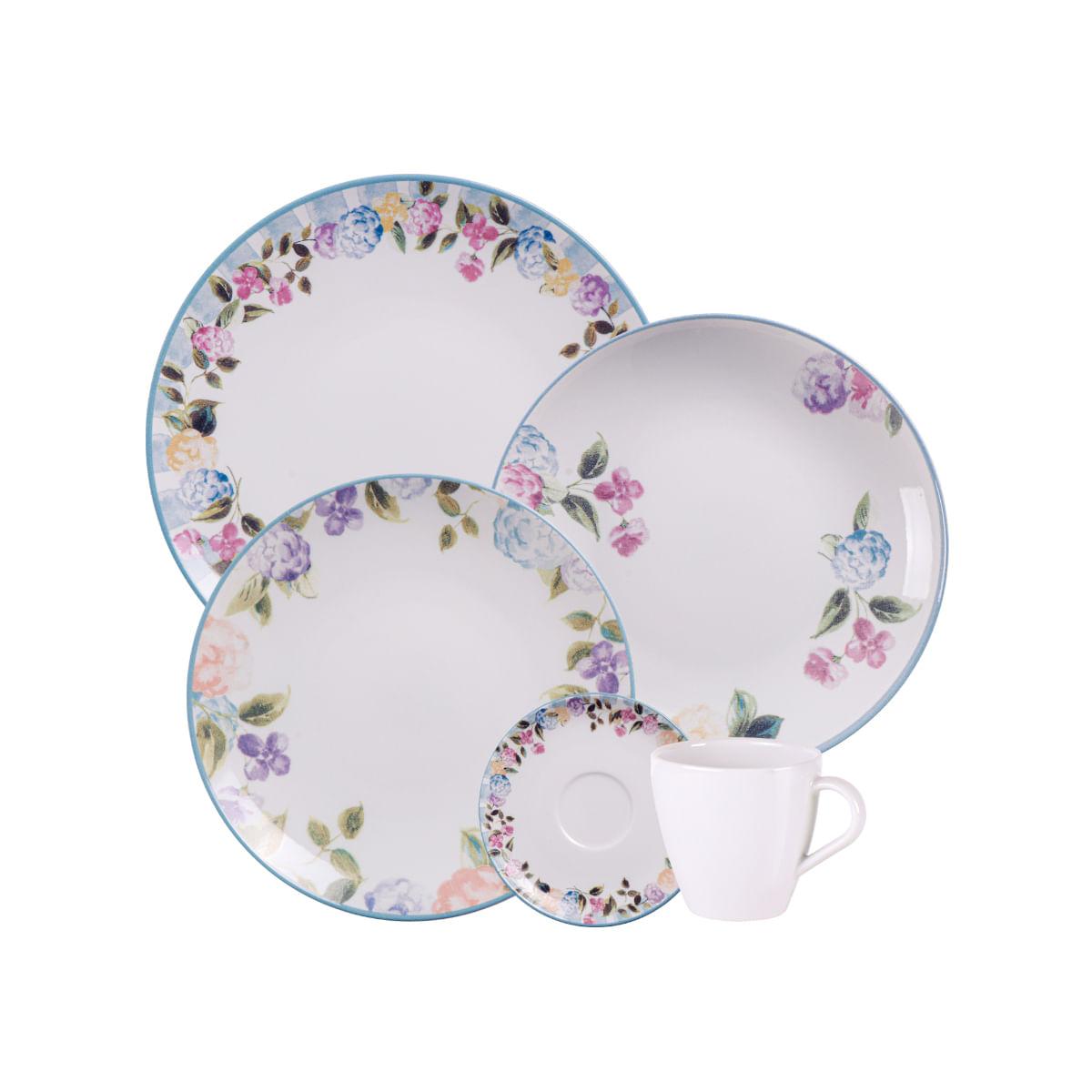 Aparelho de Jantar Tramontina Aura Porcelana Decorada 20 Peças