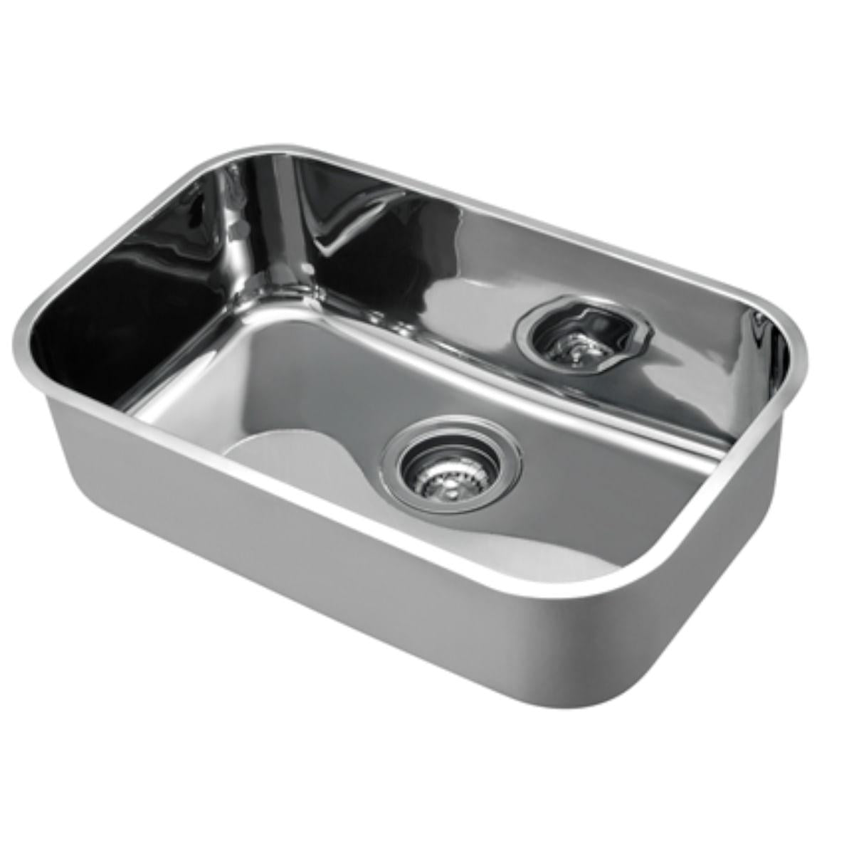Cuba de Embutir n.2 Docol Invicta 56x34x18 cm em Aço Inox Alto Brilho com Válvula 4.1/2"