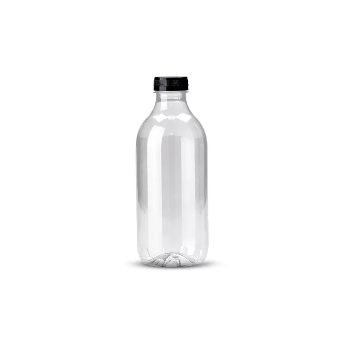 35un Garrafa PET Plástica Transparente com Tampa 900ml G3590 Galvanotek