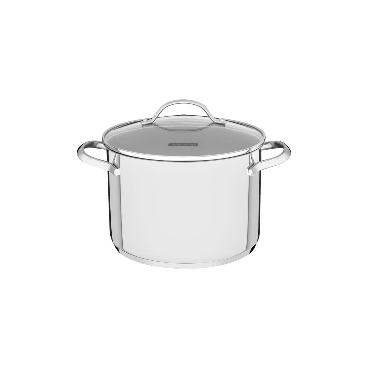 Caldeirão Tramontina Una em Aço Inox com Fundo Triplo e Tampa de Vidro 16 cm 2,2 L