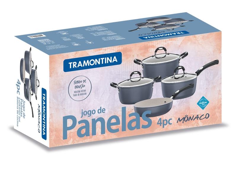Jogo de Panelas Starflon 4 Peças Azul Mônaco Tramontina 20799180