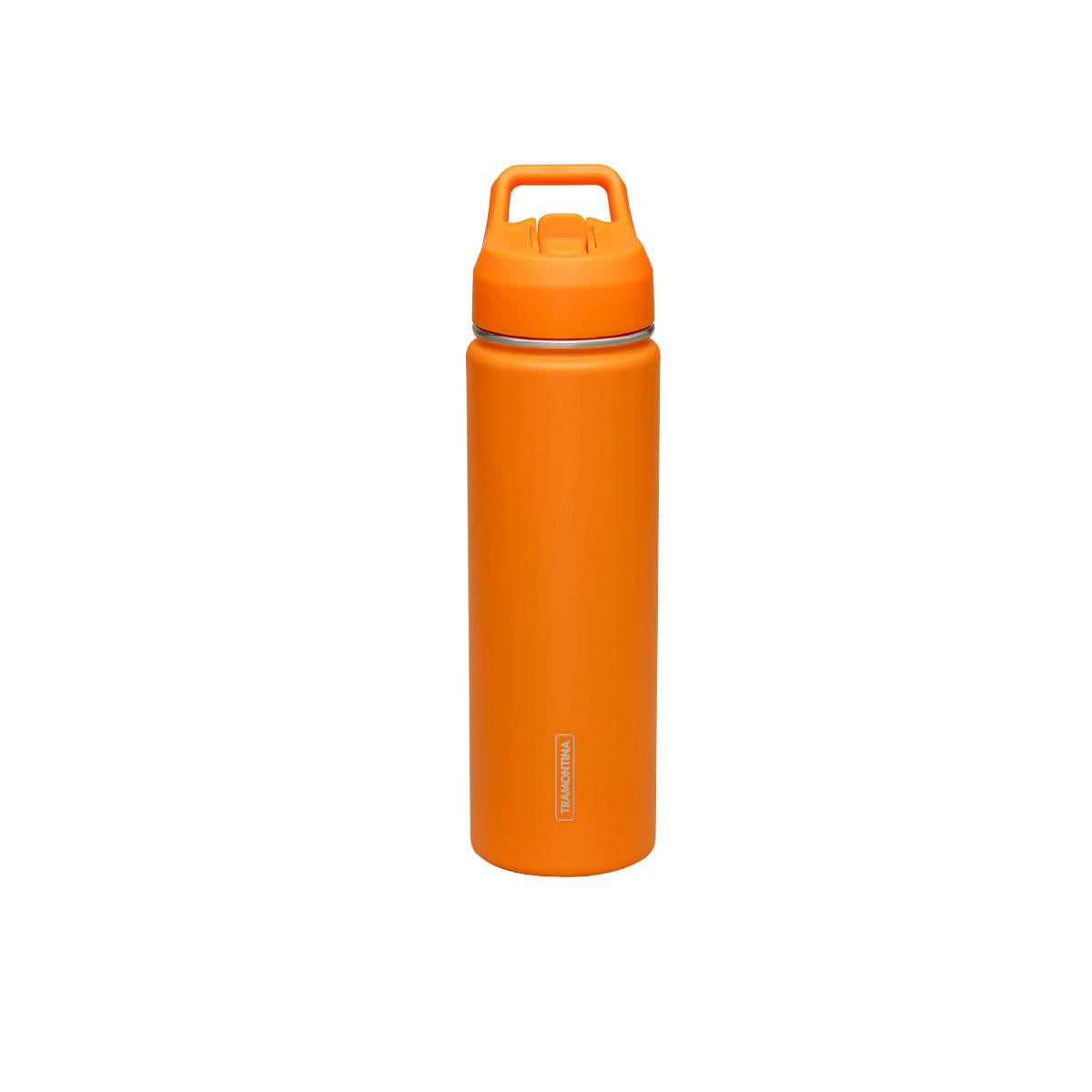Garrafa Térmica Tramontina 650 ml Laranja com Canudo