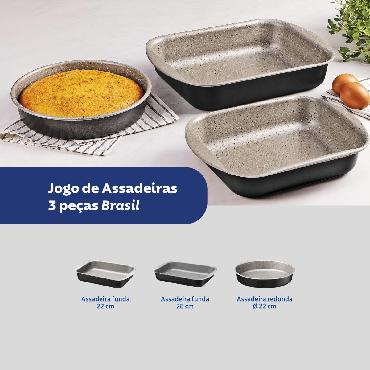 Jogo de Assadeiras Tramontina Alumínio Antiaderente Starflon Max Preto 3 Peças