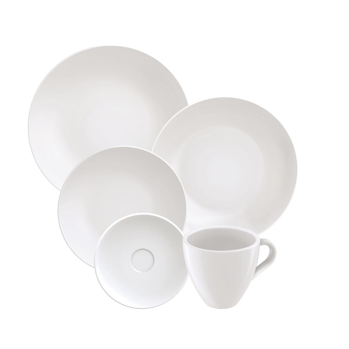 Aparelho de Jantar Tramontina Leve Cupê em Porcelana 20 Peças OUTLET