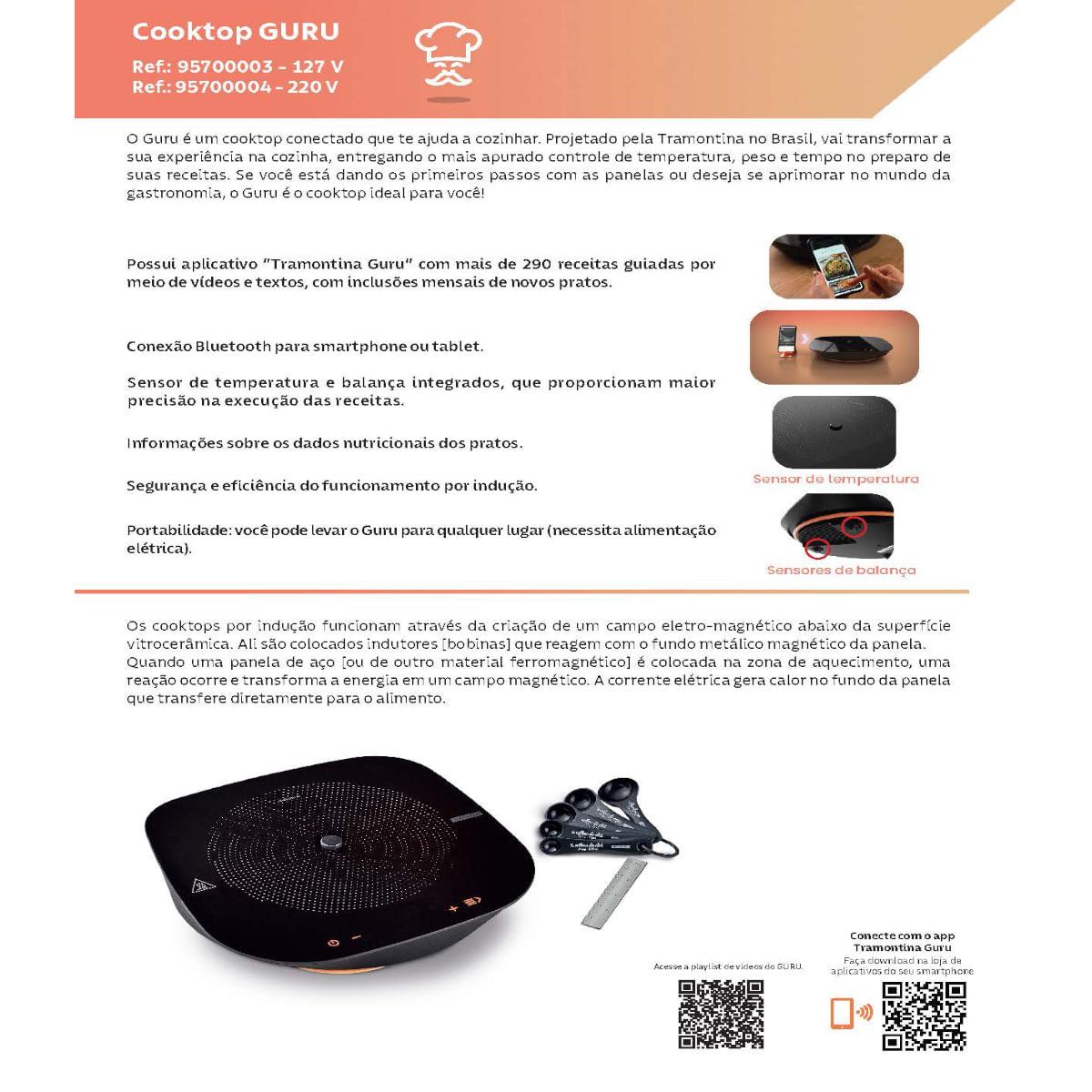 Cooktop Portátil Conectado Tramontina Guru por Indução