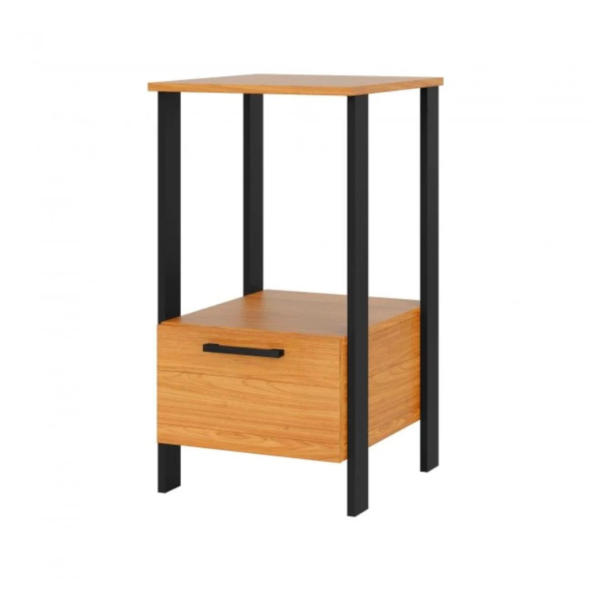 Mesa Auxiliar 1 Gaveta em MDF 40x46x75cm Freijó Preto Dalla Costa