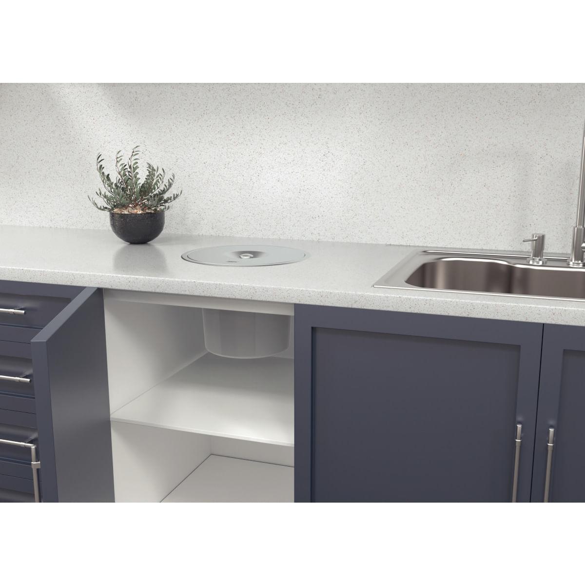 Lixeira de Embutir Tramontina Clean Round em Aço Inox com Balde Plástico 8 L
