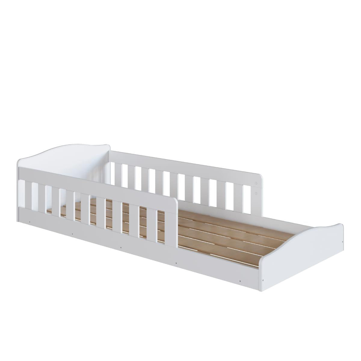 Cama de Chão Montessoriana Solteiro Encanto Branco Completa Móveis