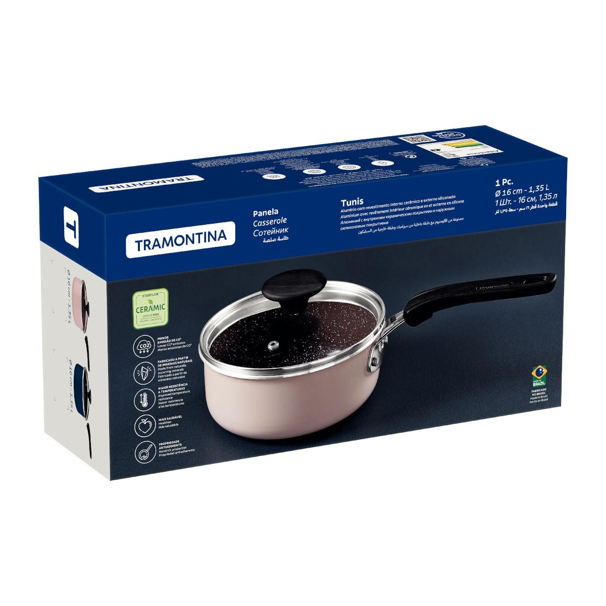 Panela Tramontina Tunis em Alumínio 16 cm 1,35 L Cerâmico Azul Mediterrâneo