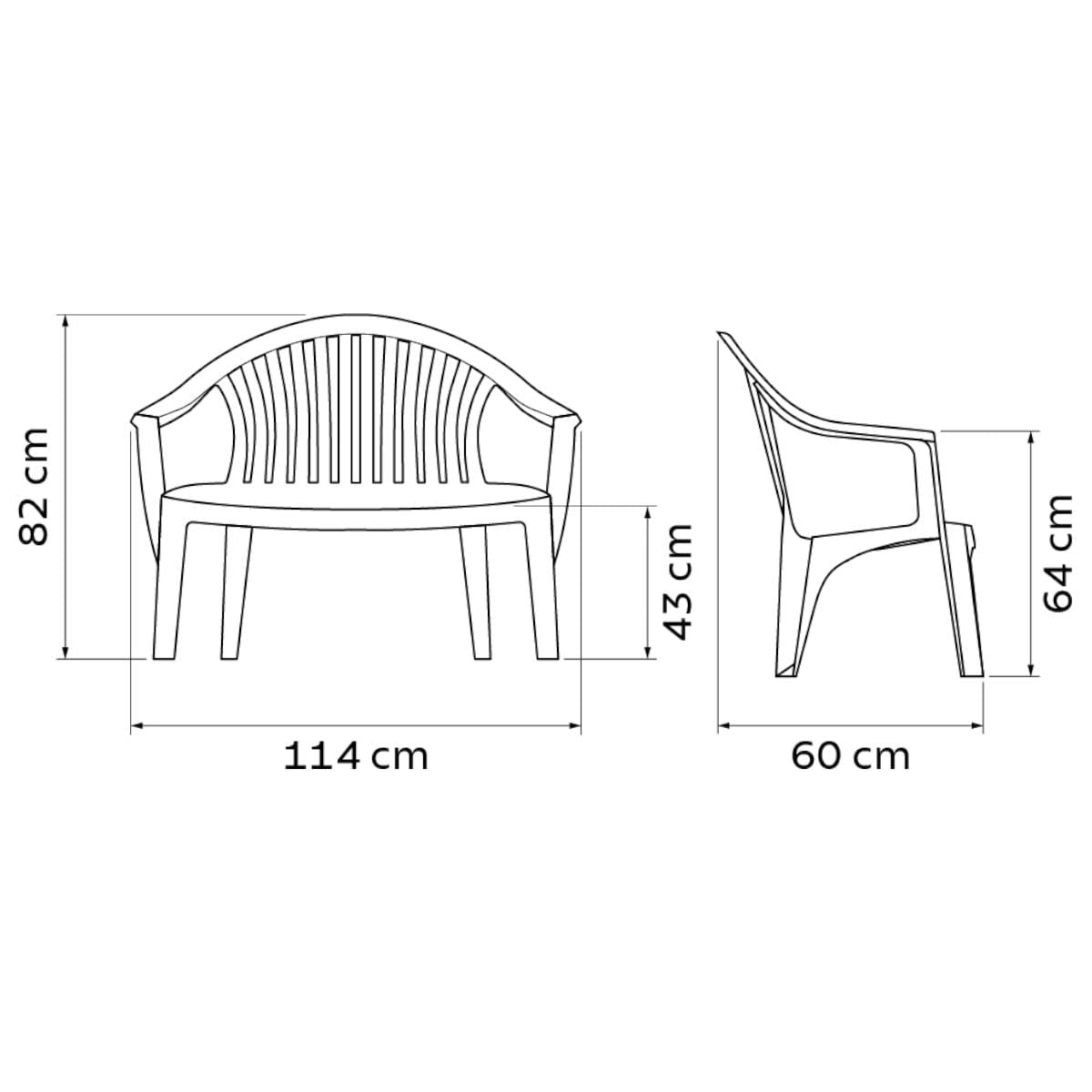 Banco Tramontina Leme 114 cm em Polipropileno Branco