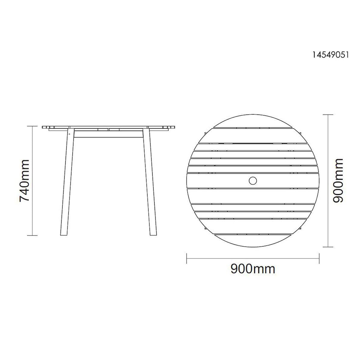 Mesa Redonda Tramontina Verona em Madeira Teca Verniz Transparente 90 cm