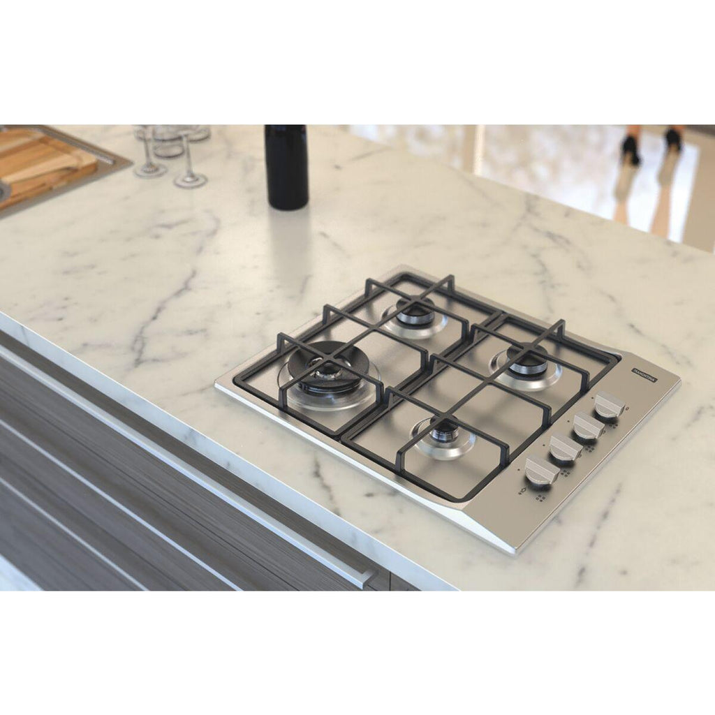 Cooktop a Gás Tramontina Square em Aço Inox Trempes em Ferro Fundido 4 Queimadores