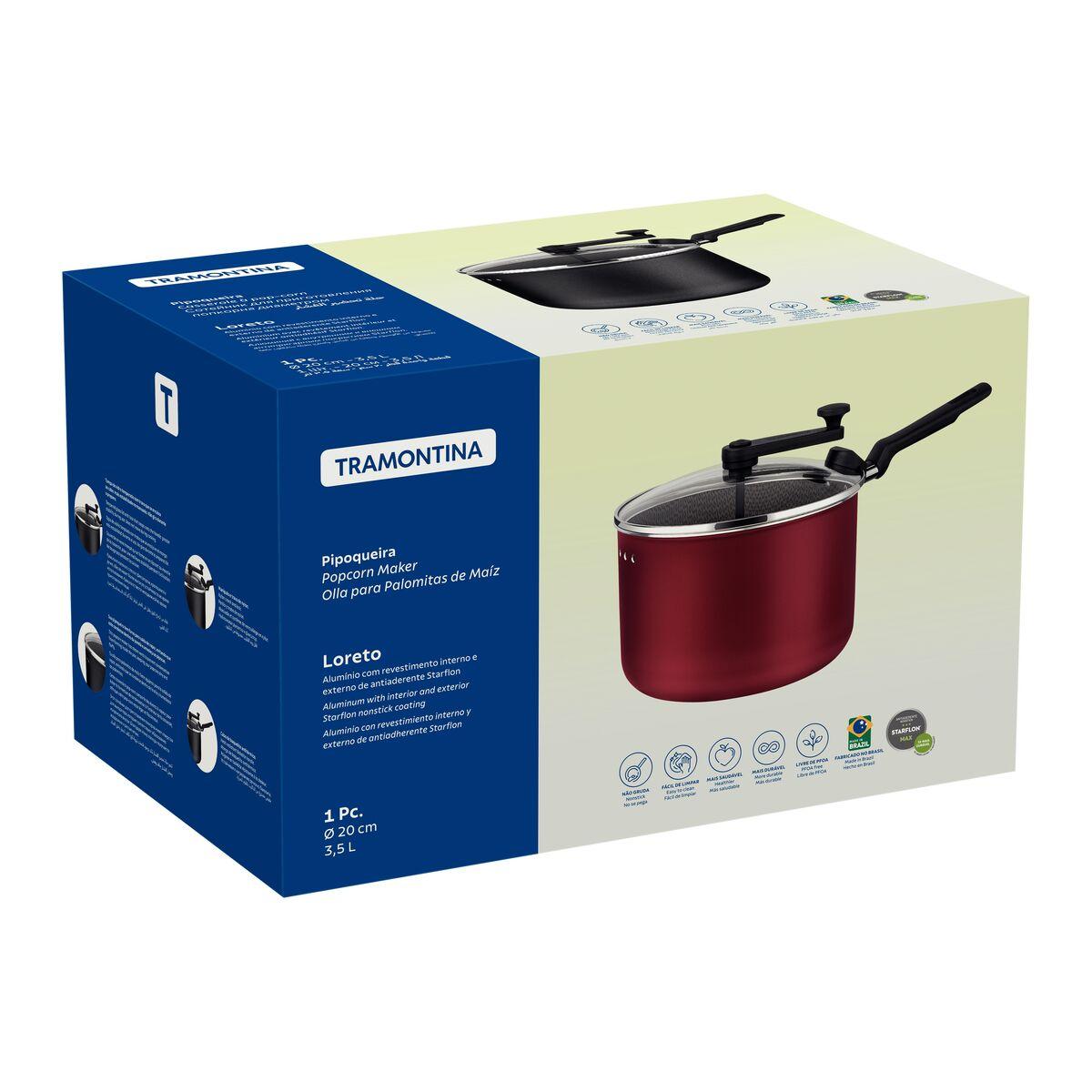 Pipoqueira Tramontina Loreto em Alumínio Starflon Max Vermelha 20 cm 3,5 L