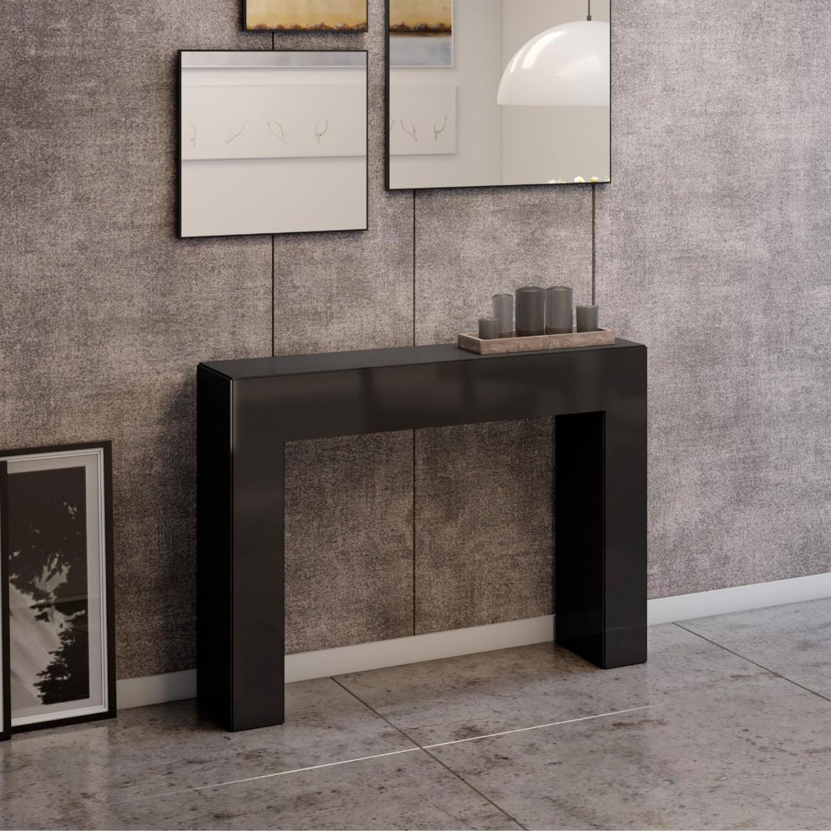 Aparador em MDF 102 cm Preto Brilho TB69 PP Dalla Costa
