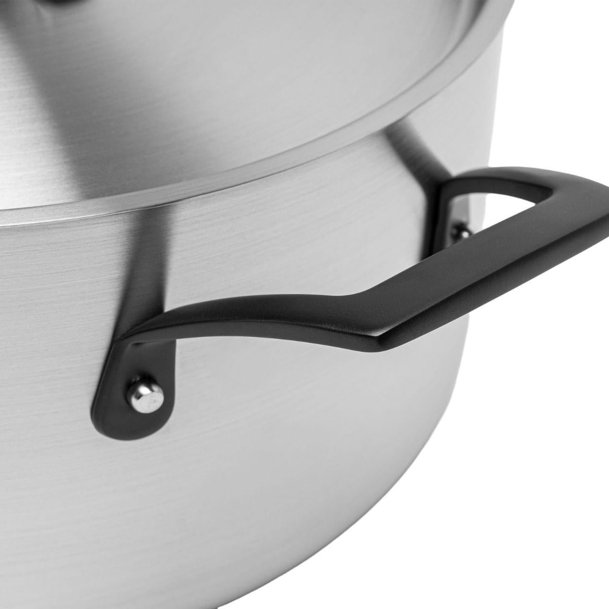Caçarola Rasa Tramontina Grano Black Aço Inox 24cm 4,7L