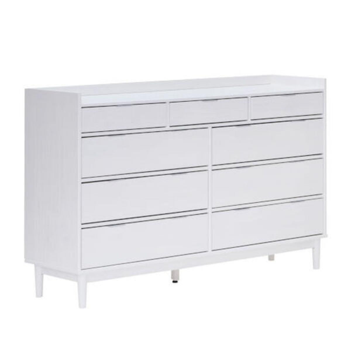 Cômoda 9 Gavetas Laca Branco em Madeira 150x43x92 cm Marin