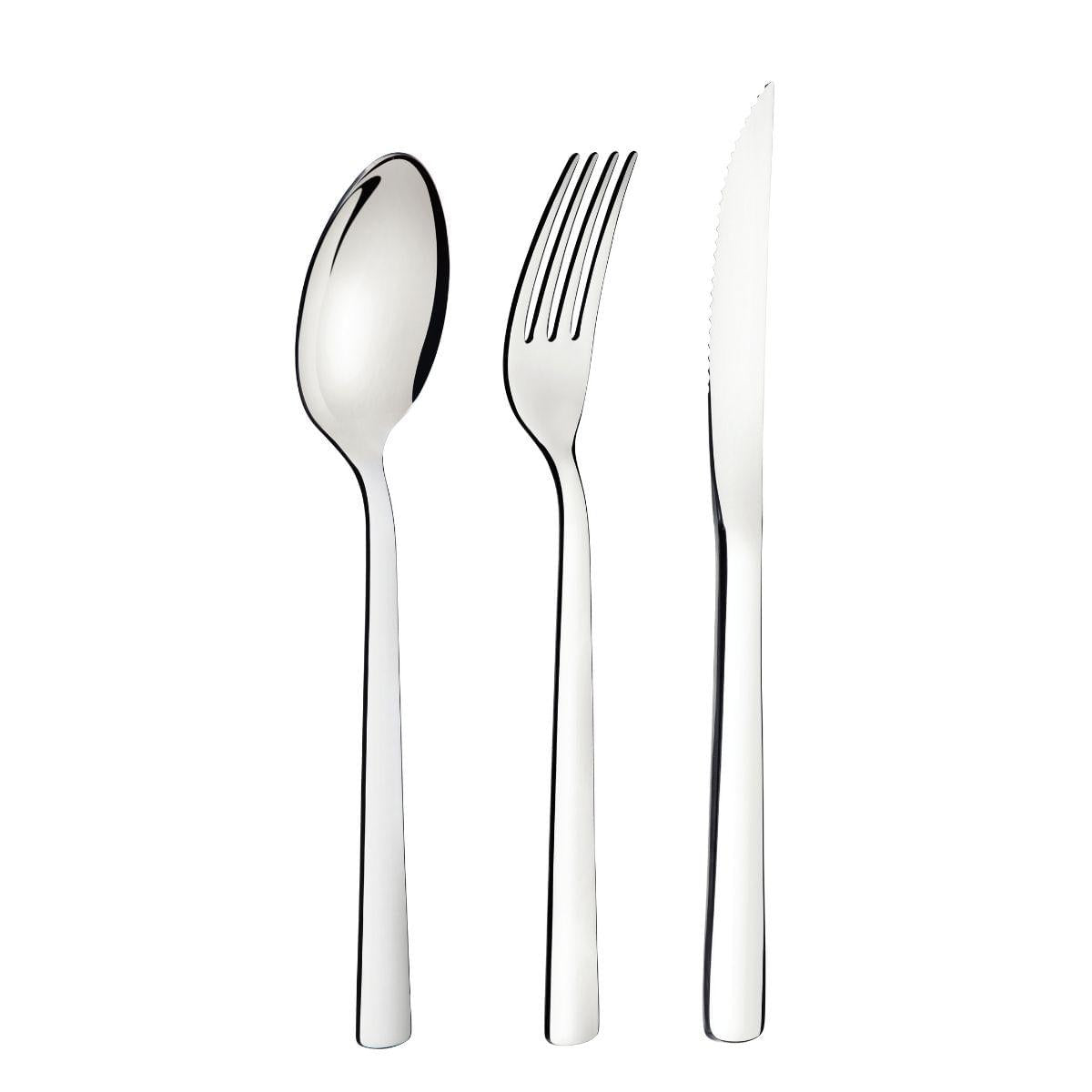 Faqueiro Tramontina Oslo Aço Inox com Facas para Churrasco 48 Peças