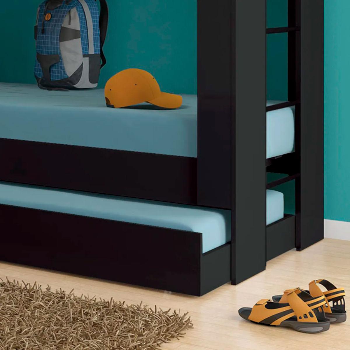 Treliche Ditália CM-15 Preto com Cama Auxiliar e Prateleiras