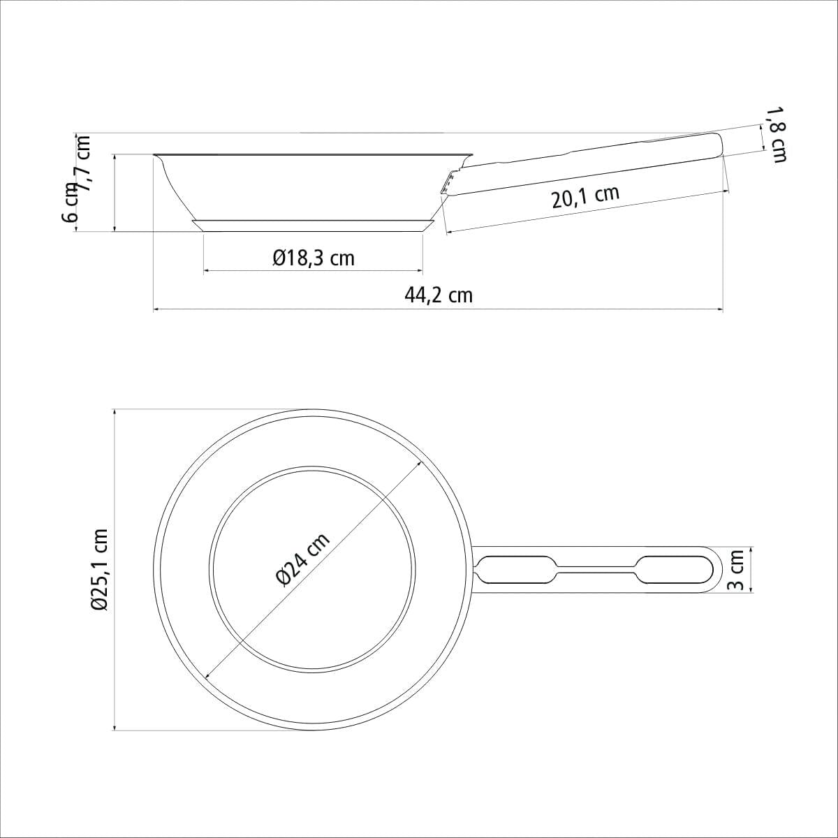 Frigideira Tramontina Ventura 24cm 1,3L Aço Inox Fundo Triplo com Tampa