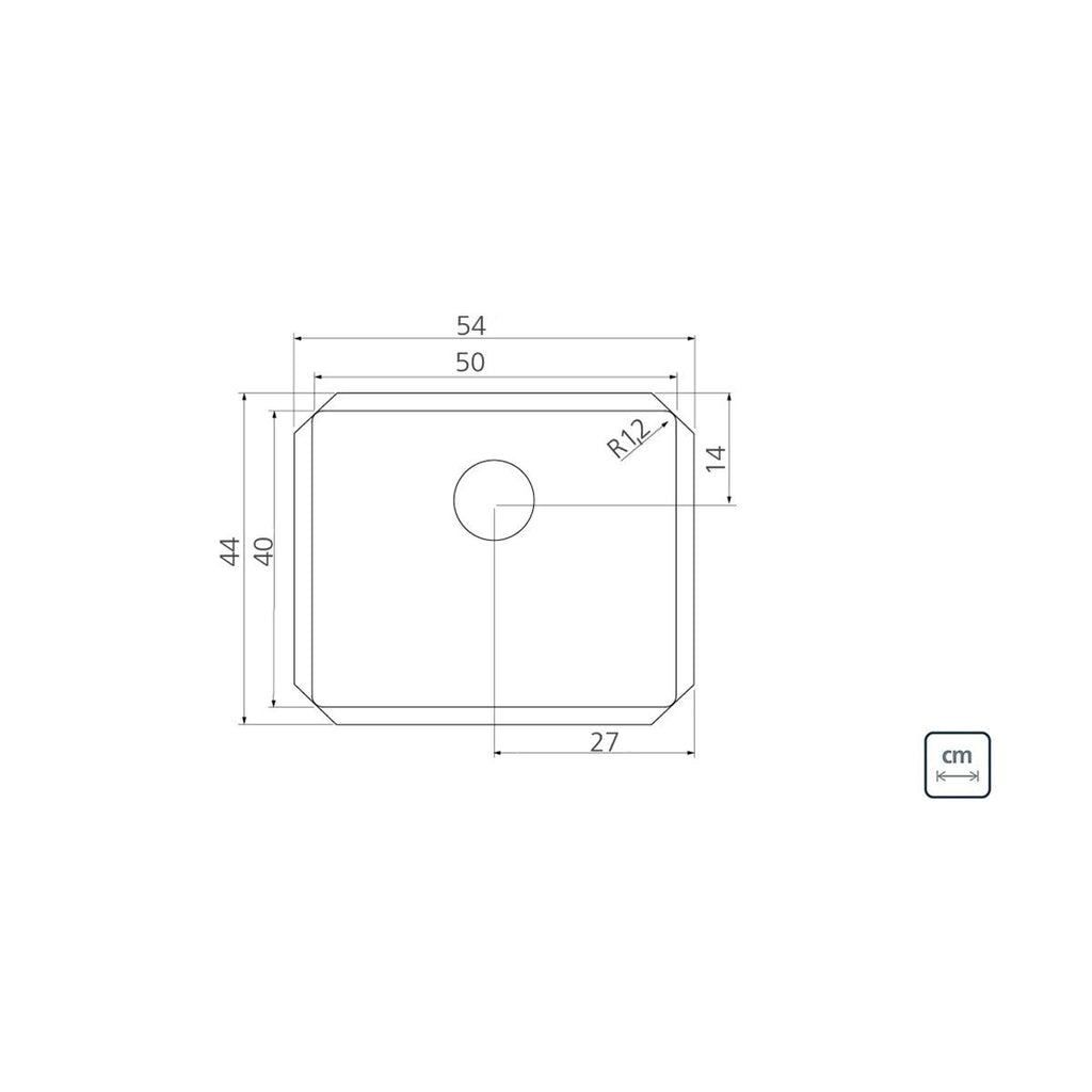 Cuba de Embutir Quadrum 50 U Undermount Tramontina 50x40x20 cm Aço Inox Acetinado