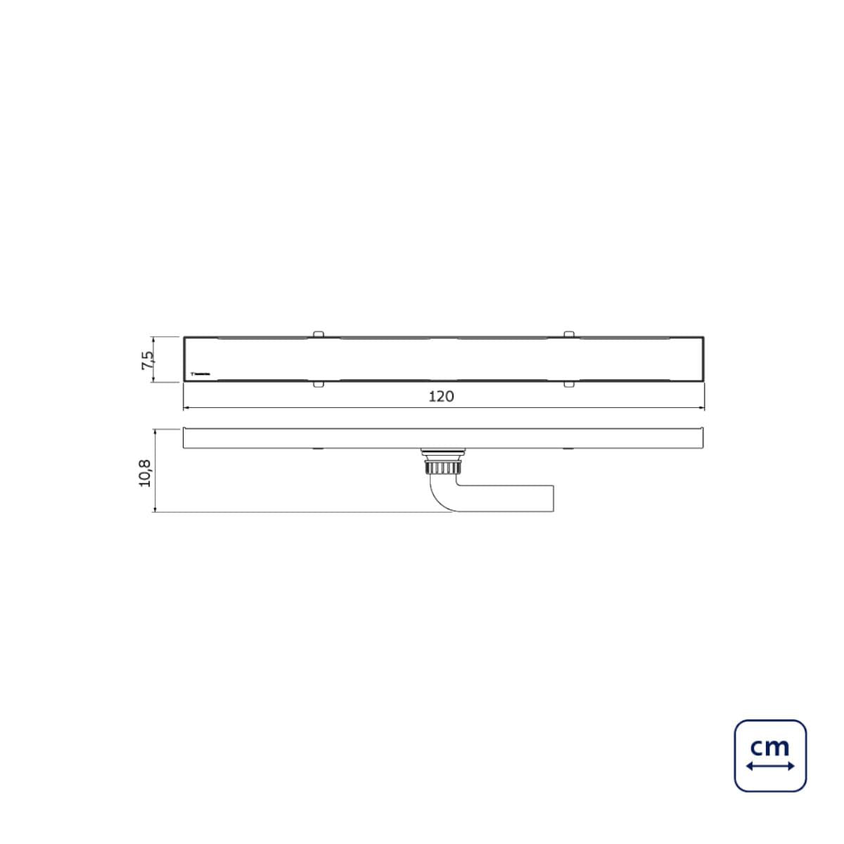 Ralo Neo Tramontina Slim com Tampa em Aço Inox 120x7,5 cm