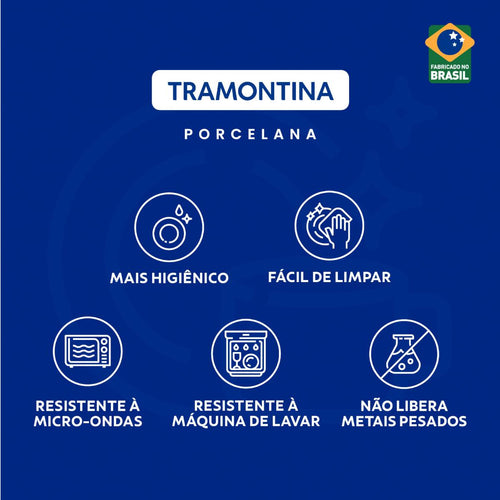Aparelho de Jantar Tramontina Valentina 20 Peças em Porcelana Decorada
