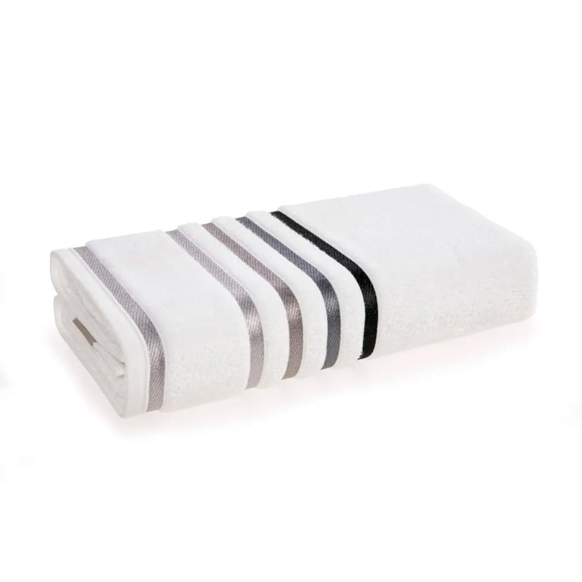 Toalha de Banho Karsten Fio Penteado Lumina Branco Cinza