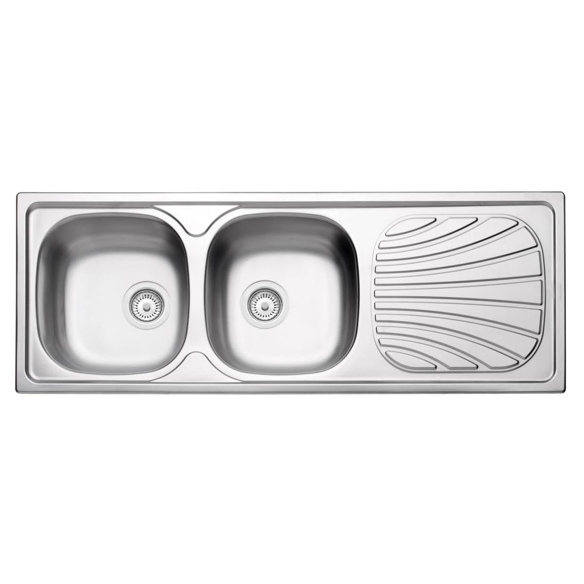 Cuba de Sobrepor Tramontina Polaris 2C 34 R em Aço Inox Pré Polido 123 x 43 cm