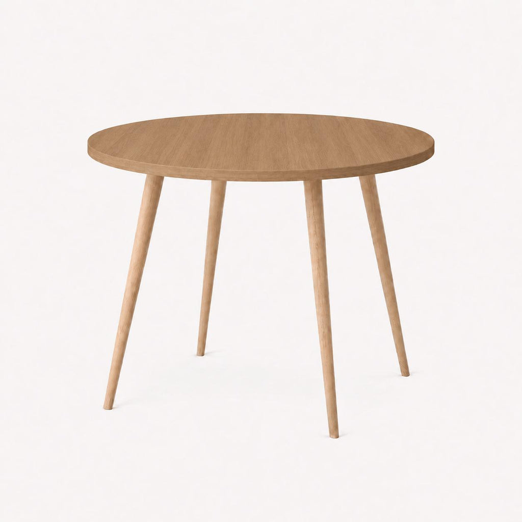 Mesa Jantar Sofia Redonda 80cm Serrano 18mm Pés de Madeira Natural Marin