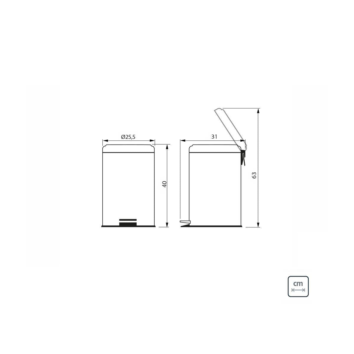 Lixeira Inox com Pedal Tramontina Brasil Polido e Balde Interno Removível 12 L