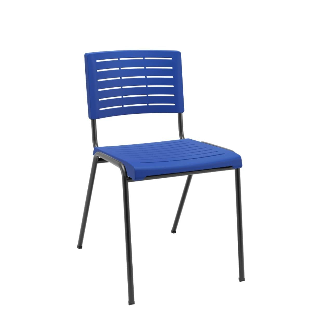 Cadeira Niala Azul Bic em Aço e Polipropileno NR17 Plaxmetal