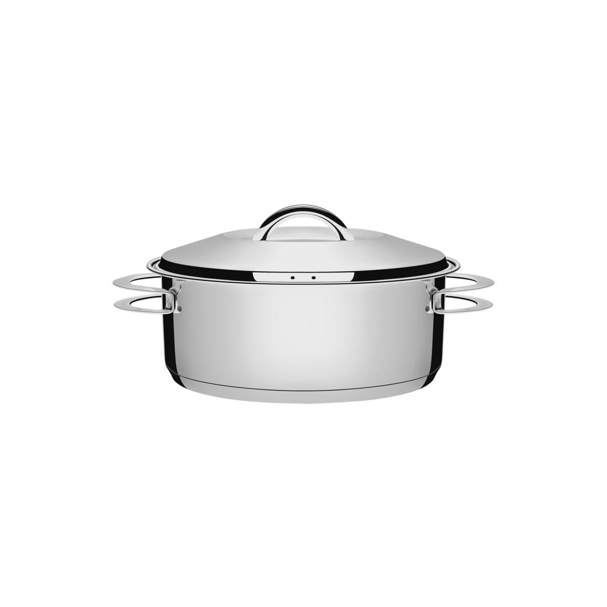 Caçarola Tramontina Solar Rasa em Aço Inox Fundo Triplo com Tampa e Alças 20 cm 2,9 L