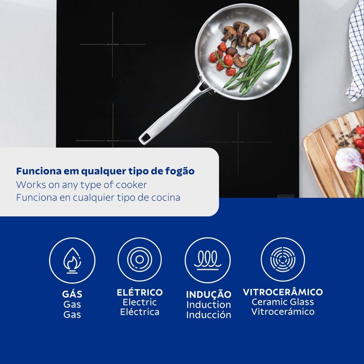 Frigideira Tramontina Grano Aço Inox e Corpo Triplo 20 cm 1,2 L