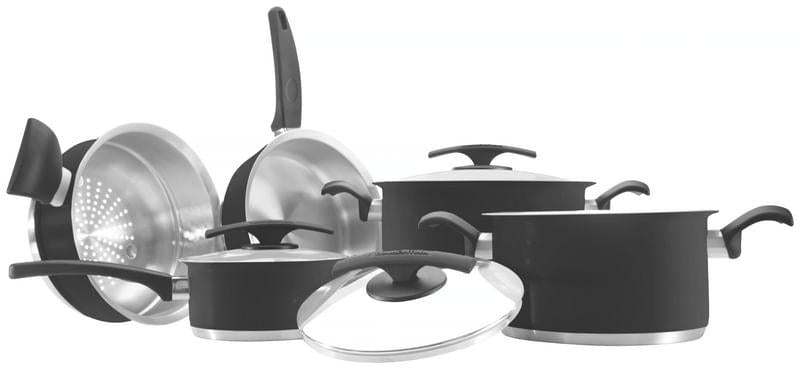 Jogo de Panelas 5 peças Inox Duo Color Preta Tramontina 65380015