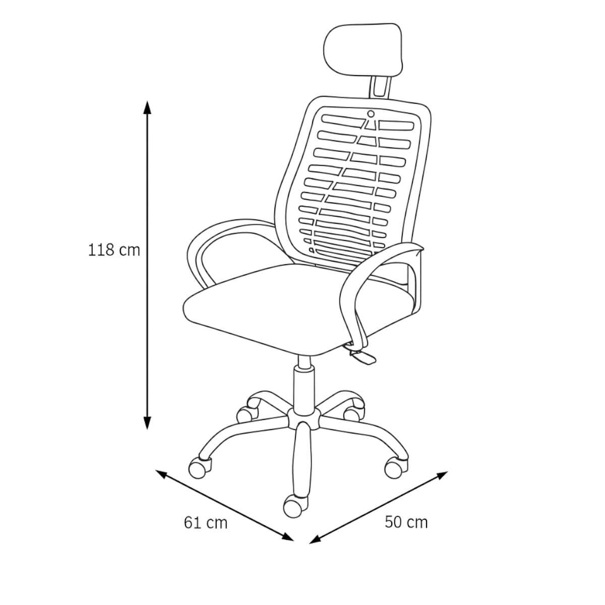 Cadeira de Escritório Giratória Viena Preto Encosto Tela Mesh Or Design