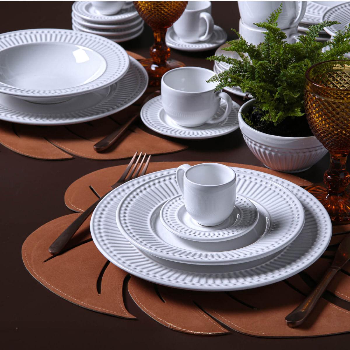 Aparelho de Jantar 30 Peças Roma Branco Porto Brasil