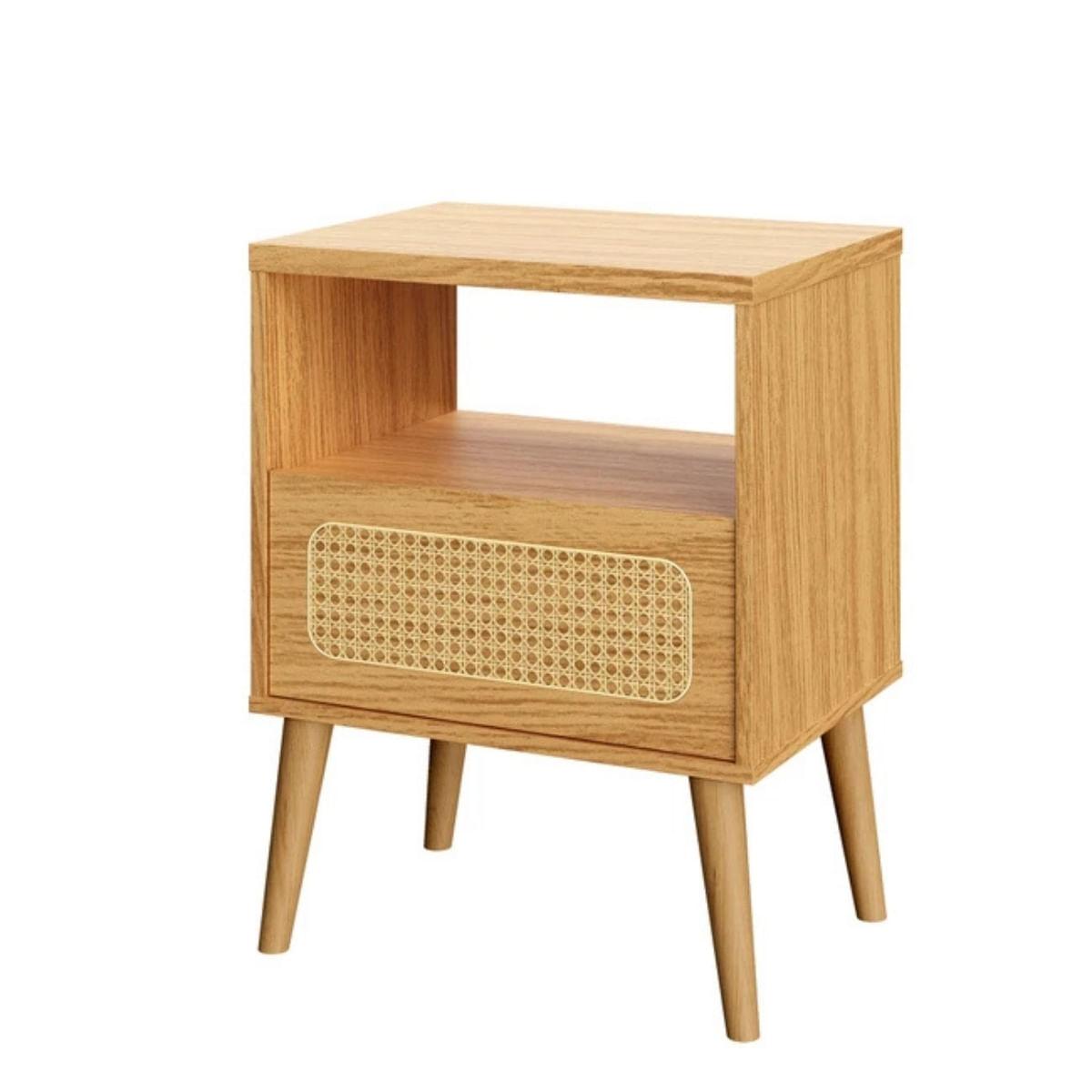 Mesa de Cabeceira 1 Gaveta Tela Natural Curve Carvalho Rosé Dalla Costa