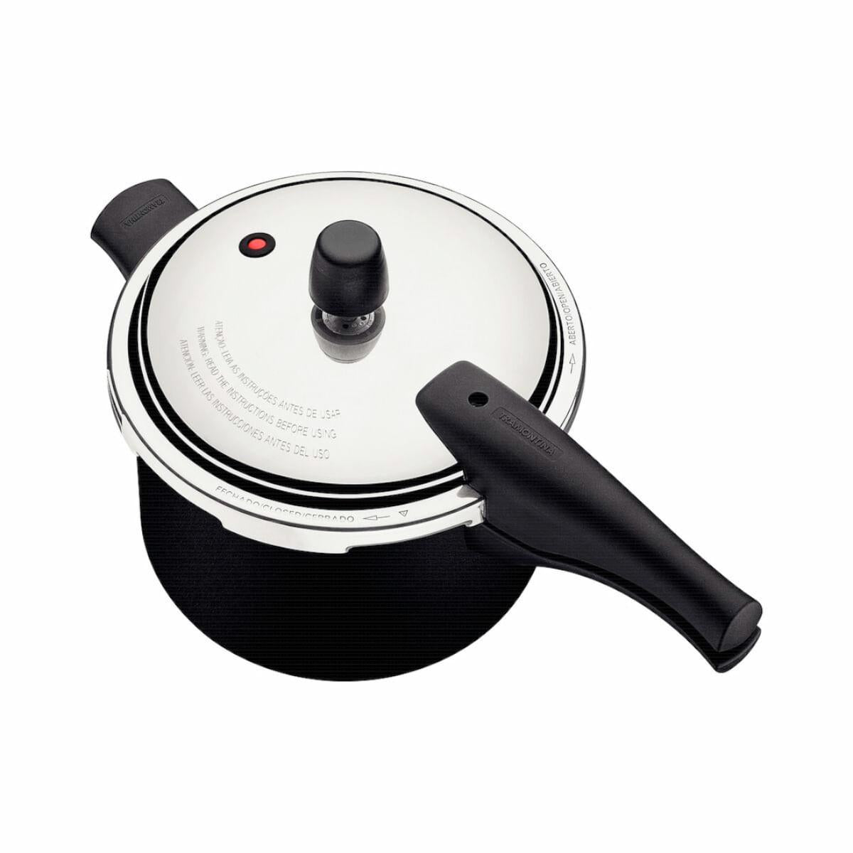 Panela de Pressão Tramontina Vancouver em Alumínio Starflon Max Preto 20 cm 4,5 L