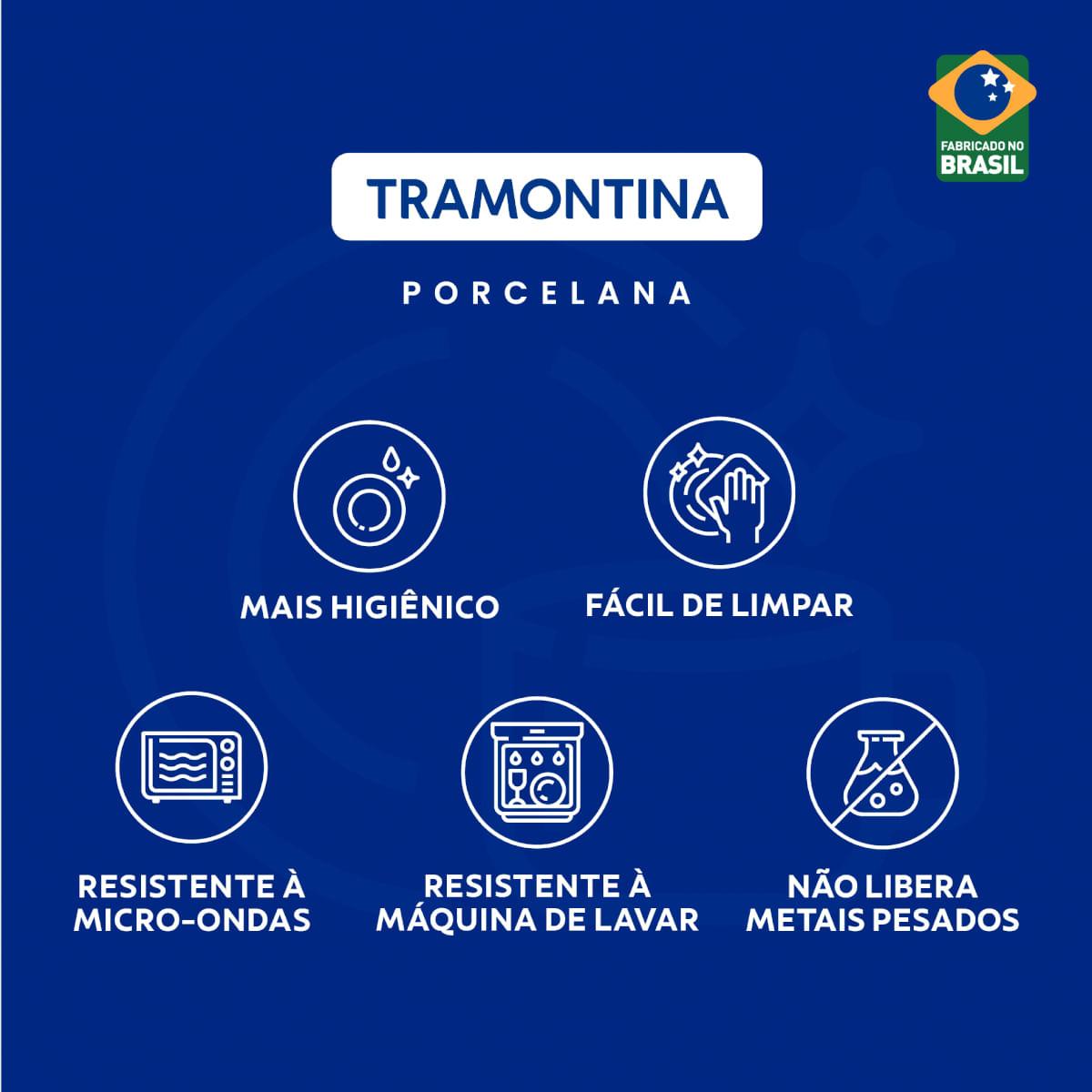 Aparelho de Jantar Tramontina Travertino em Porcelana Decorada 20 Peças