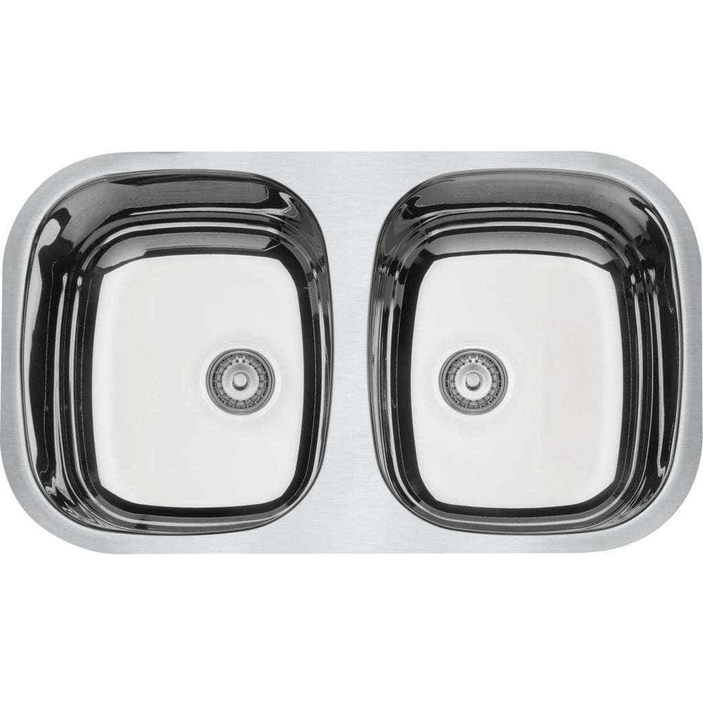 Cuba de embutir Tramontina Isis 2C 34 BL Prime em Aço Inox Alto Brilho 72 x 40 cm com válvula