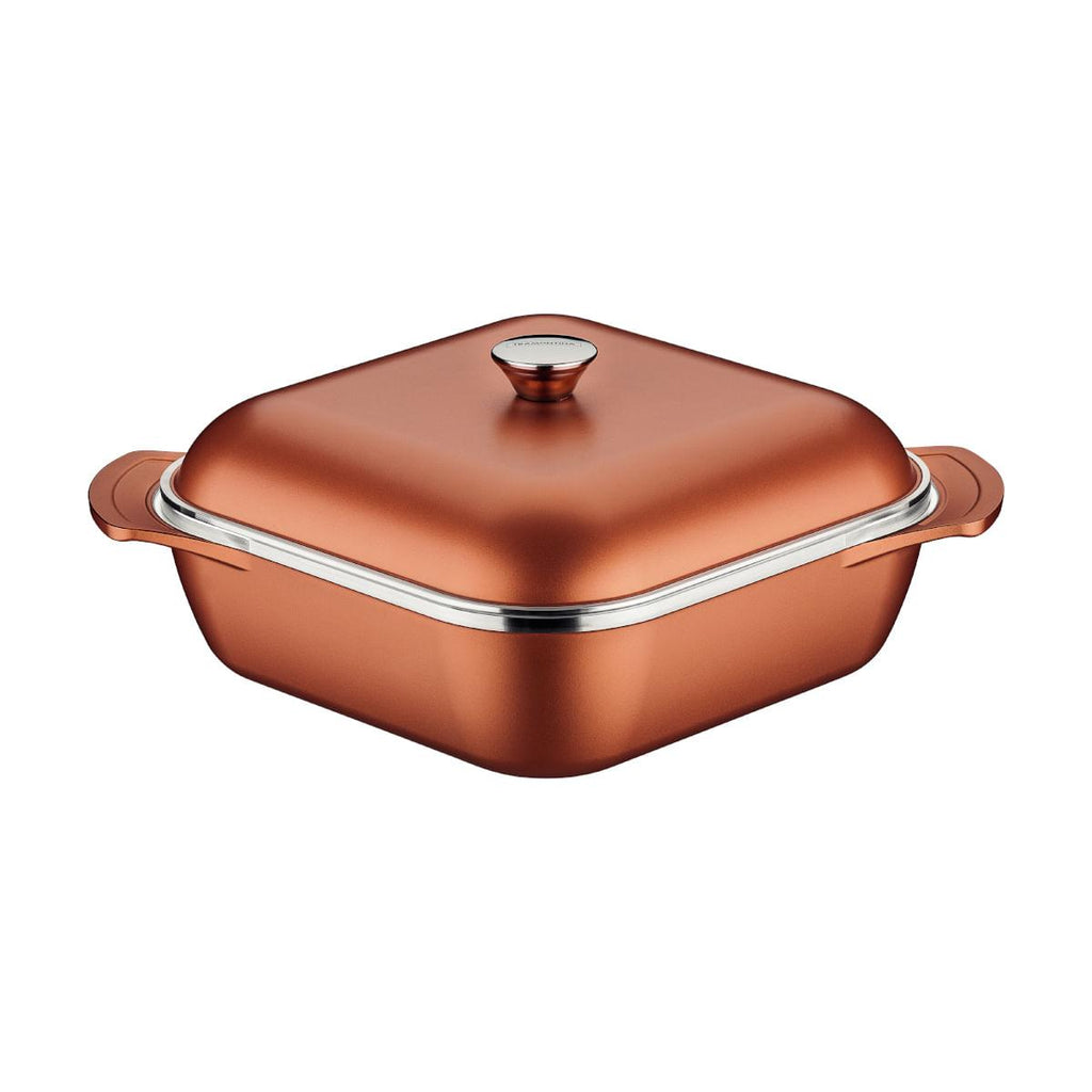Caçarola Tramontina Quadrada Lyon em Alumínio Starflon 28 cm 5,5 L Dourado