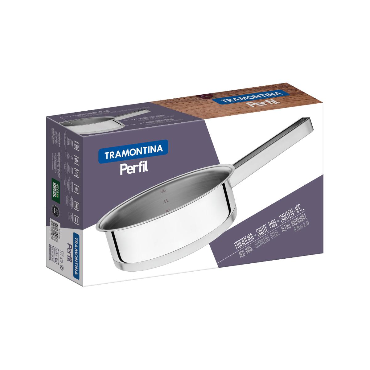 Frigideira Tramontina Perfil em Aço Inox Fundo Triplo 20 cm 2,1 Litros