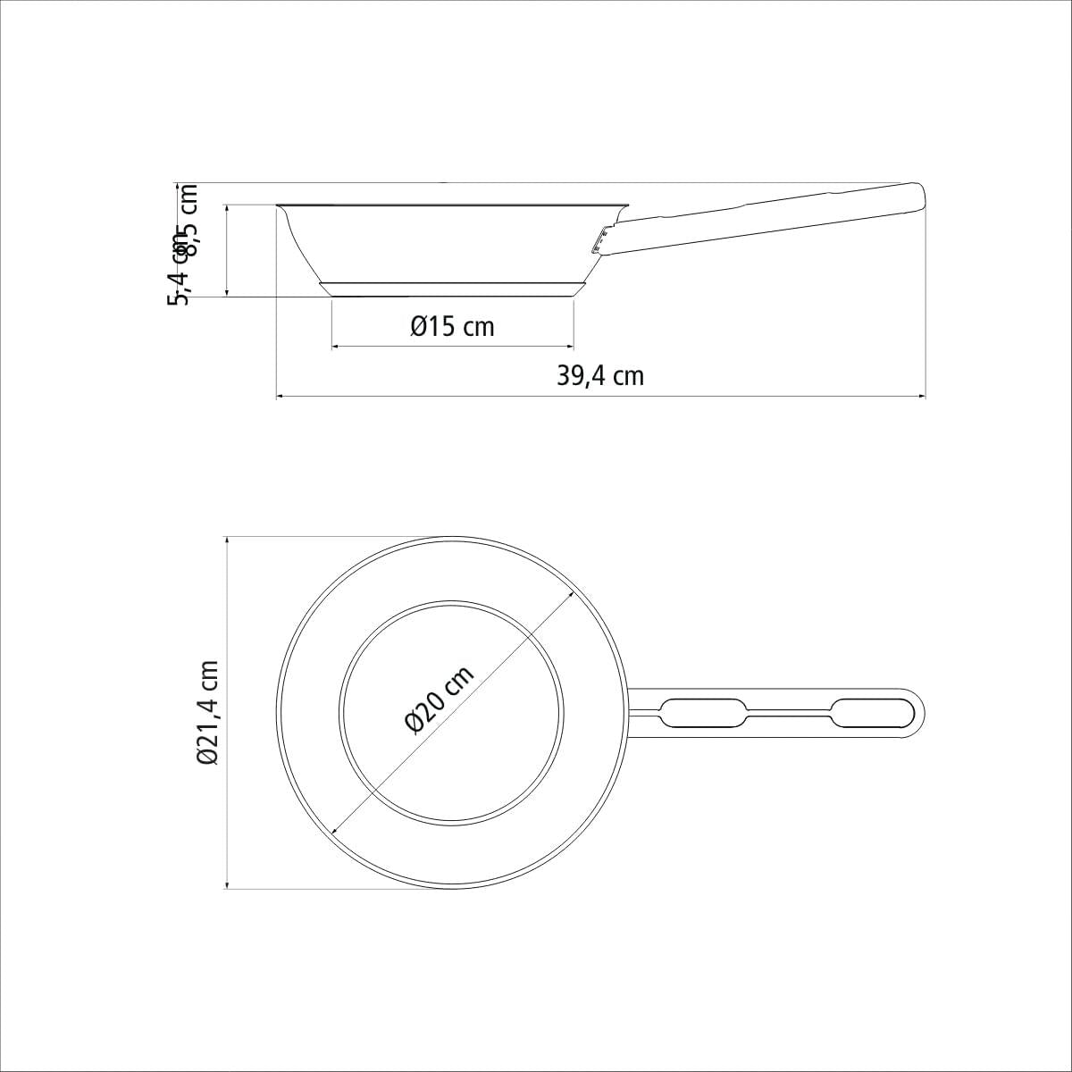 Frigideira Tramontina Allegra 20cm 1,3L Aço Inox Fundo Triplo com Tampa
