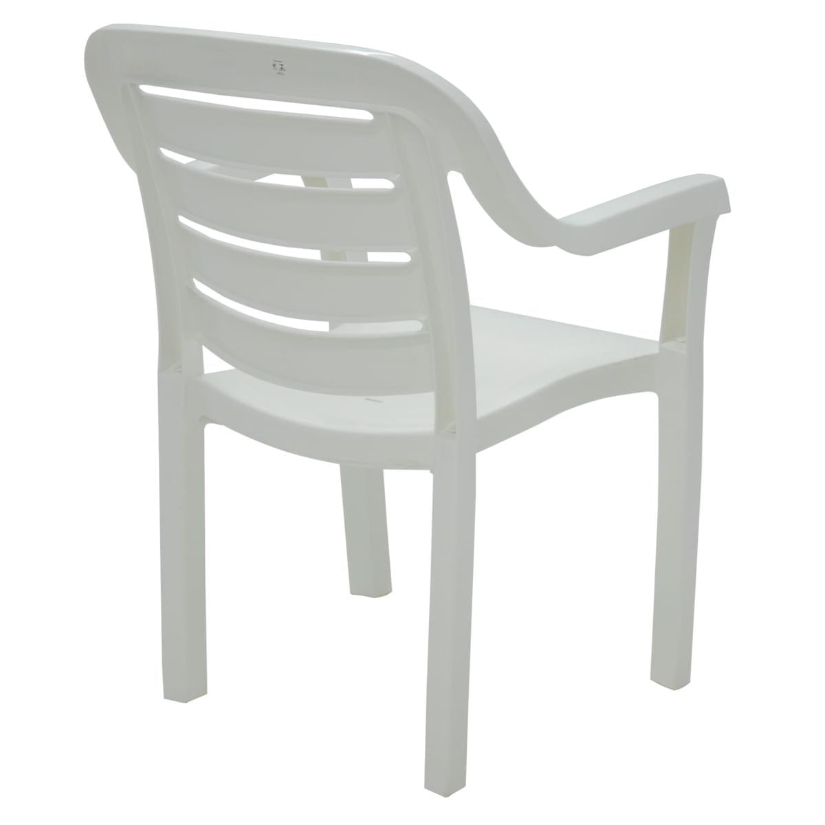 Cadeira Tramontina Miami Branco com Braços Encosto Horizontal em Polipropileno