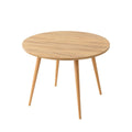 Mesa Jantar Sofia Redonda 80cm Carvalho Tropical 18mm Pés de Madeira Natural Marin