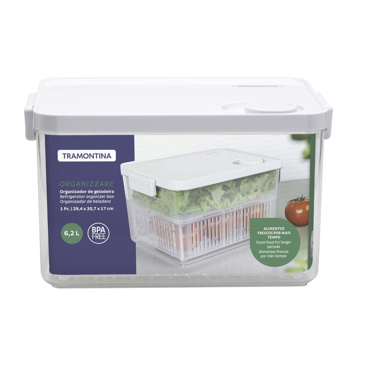 Pote Organizador de Geladeira Tramontina Organizzare com Controle de Umidade 6,2 L