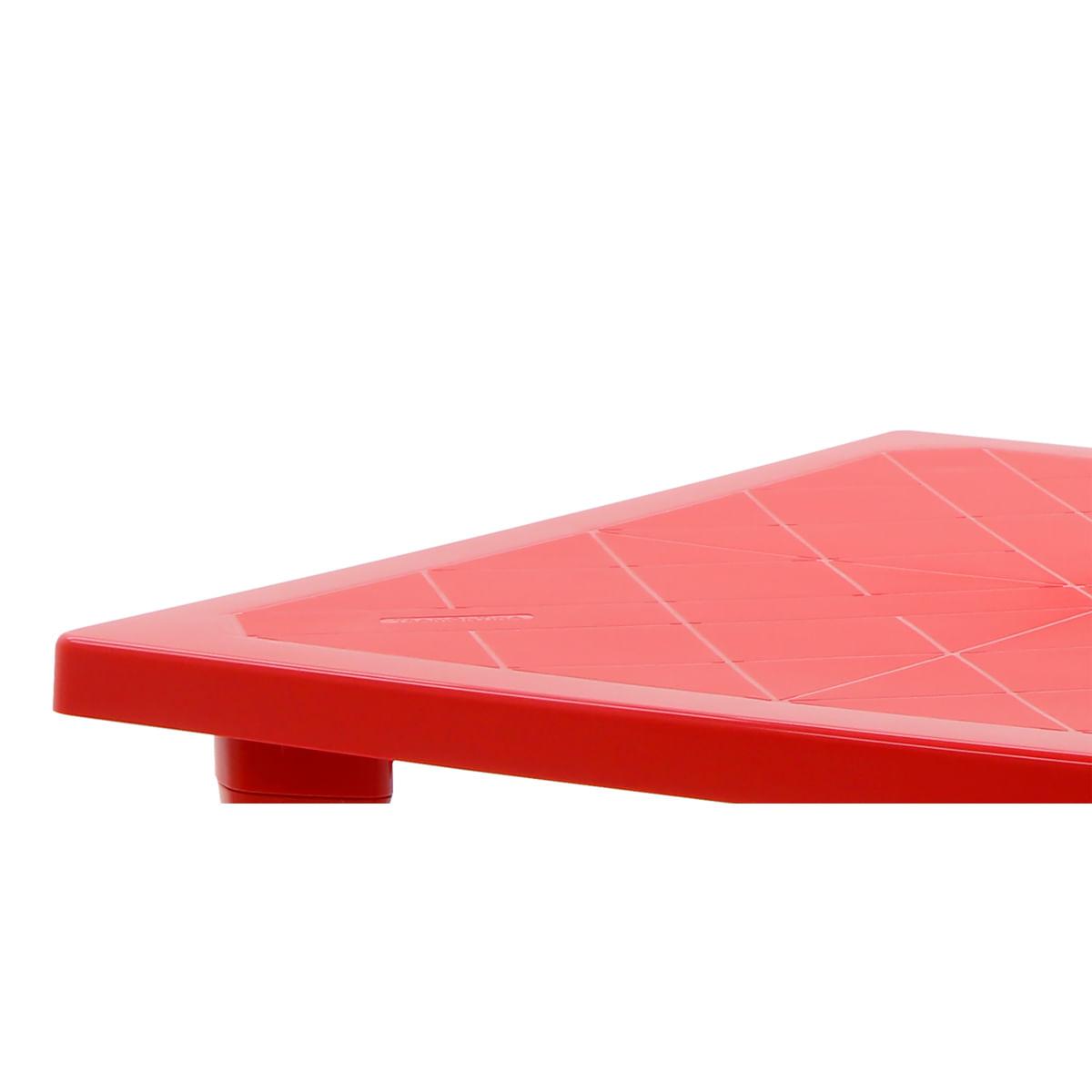 Mesa Tramontina Sancho 80 x 80 cm em Polipropileno Vermelho